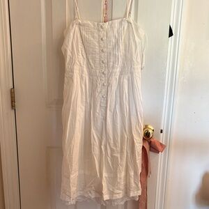 White Button-Down Sundress